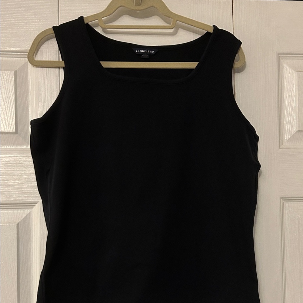 Lands' End Women's Black Sleeveless Tank Top